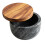 Black Marble Salt Tin with Wooden Lid 1