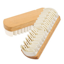 Suede Shoe Cleaning Kit with Brush and Eraser for Sneakers, Ergonomic Wooden Handle, Burlywood