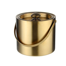 Stainless Steel Ice Bucket 304 Double Wall Insulated with Lid and Tongs for Wine Champagne Parties