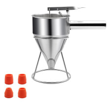 Pancake Batter Dispenser Stainless Steel With Adjustable Flow For Cupcakes Waffles And Funnel Cakes Portable Baking Tool