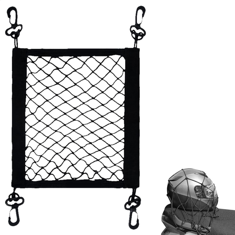 Motorcycle Cargo Net With 360 Rotating Hooks, Elastic Bungee For Helmet And Luggage Rack 9001264620462