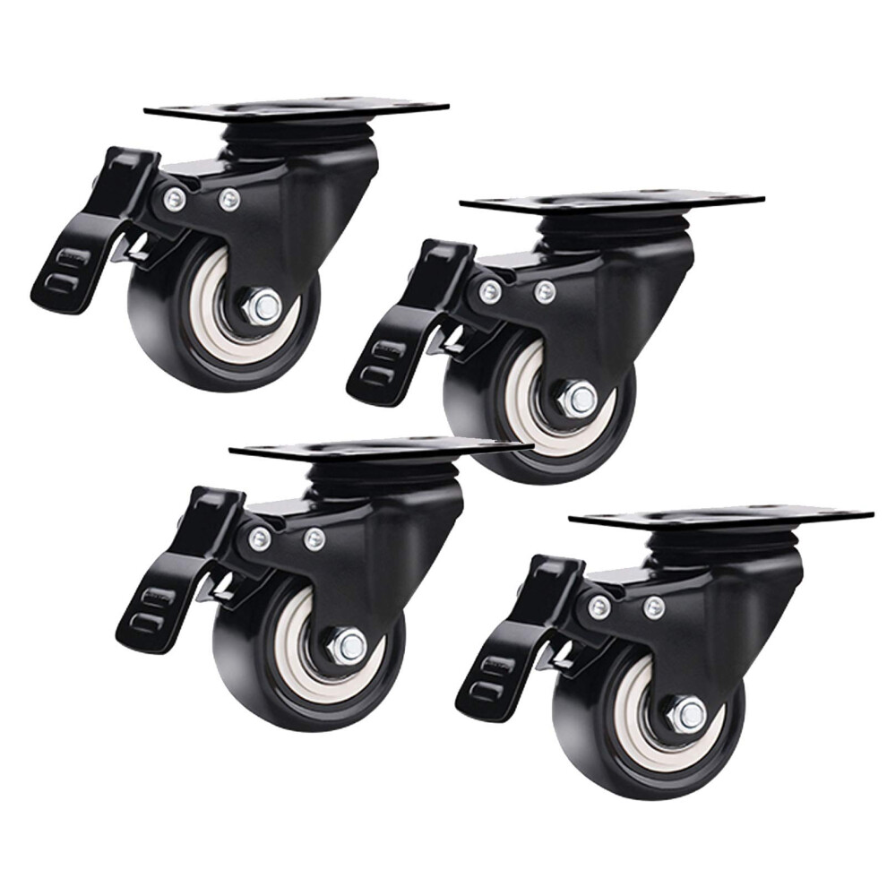 Highperformance Swivel Casters With Brakes, For Shelves, Trolleys, Black 1.5Inch 9119770422064