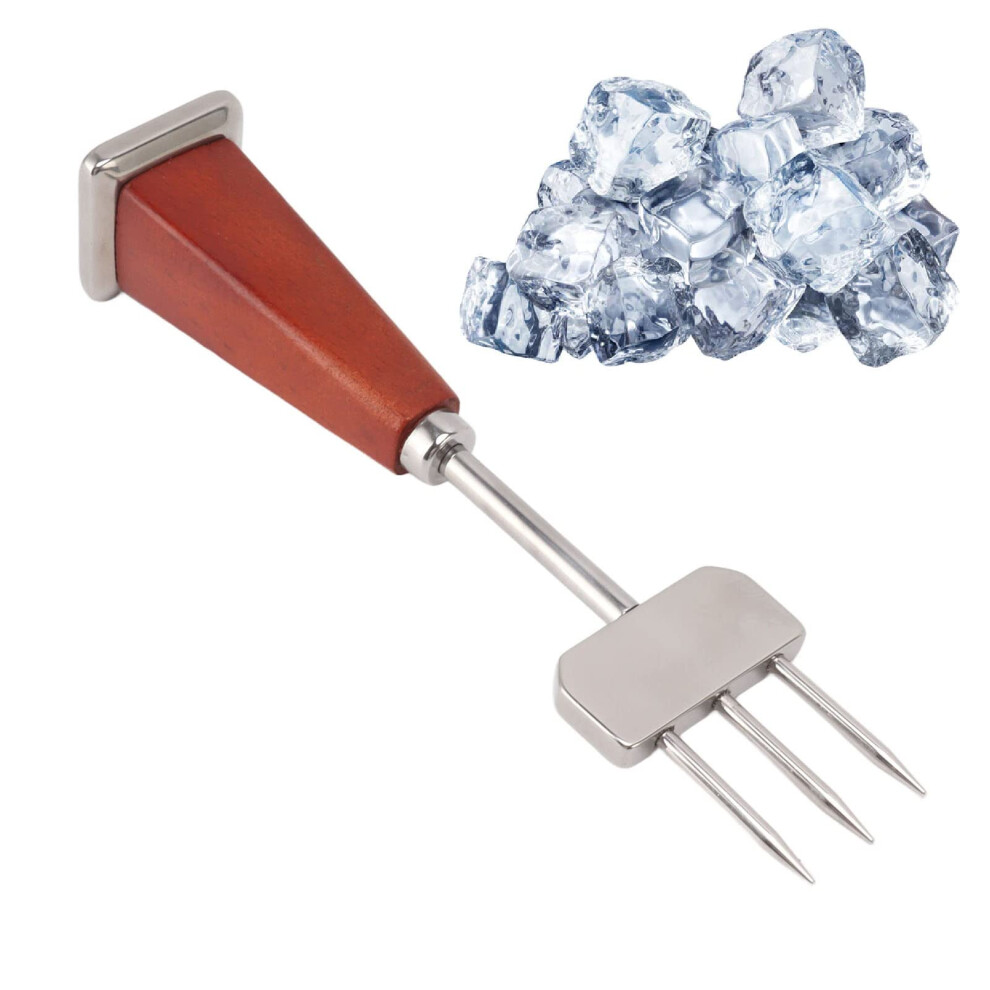 Stainless Steel Ice Chisel With Durable Wood Handle For Fast Ice Breaking And Carving 9119770422705