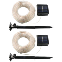 Decorazioni esterne sostenibili, luci a corda LED impermeabili con alimentazione solare e 8 modalità per decorare patio e giardino.
