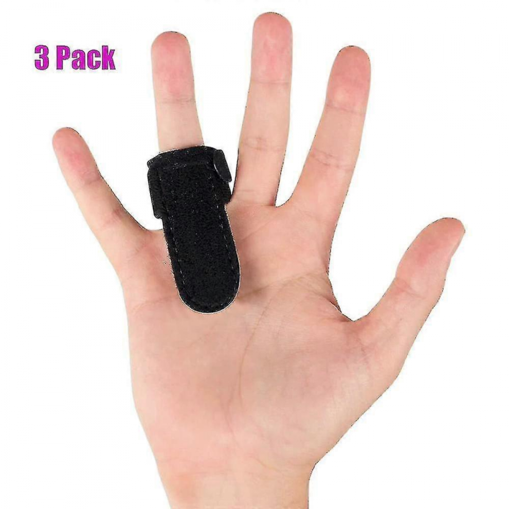 3 Pack Trigger Finger Splint - Support Brace For Middle, Ring, Index, Thumb And Pinky - Straightening Curved, Bent, Locked And Stenosing Tenosynovitis