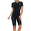 Costume intero anti-rash donna nero e blu con cerniera frontale 1