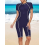 Costume intero donna blu navy anti-rash con cerniera frontale 2