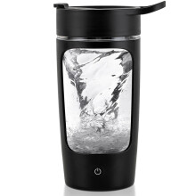 Electric Protein Shaker Bottle Tritan BPA‑ USB Rechargeable Mixer Cup for Shakes 22oz Black