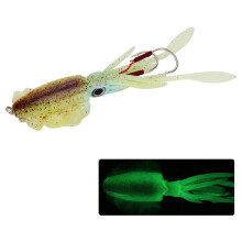 Señuelo para pesca de calamares con acción realista, señuelo resistente a los rayos UV, cubiertas impermeables para uso en agua salada, diseño de