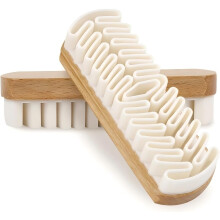 2 Pack Suede Shoe Brush and Eraser with Wooden Handle for Cleaning Shoes, Jackets, Bags, Sofa