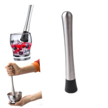 Stainless Steel Cocktail Muddler and Ice Crusher Stick for Bartending and Drink Mixing