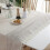 Stain resistant cotton linen striped tablecloth with tassels/(rect 4
