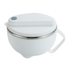 Hot noodlericesoup bowl made of stainless steel with lid handle, food container