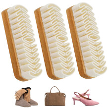 Suede Shoe Brush and Eraser Set, Deep Clean and Remove Stains with Wooden Handle, 3pcs