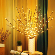 Graceful Battery Operated Lighted Branches, Decorative Artificial Willow Branch Lamp Fairy Light Up Branch for Indoor Decor, 20pcs LED Twig Lights per