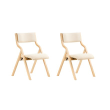 SoBuy 2er-Set Klappstühle mit Polsterung, weiß