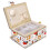Polyester Sewing Basket with Wooden Base  Handle (Orange Needle Thread) 1