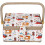 Polyester Sewing Basket with Wooden Base  Handle (Orange Needle Thread) 4