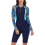 Costume intero anti-rash donna blu navy 2935M con cerniera frontale 2