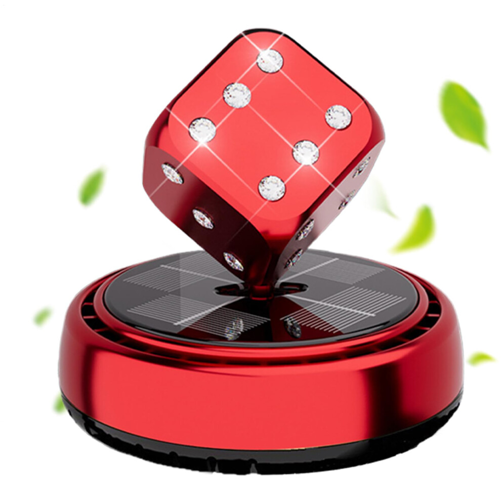 Solar Powe Air Freshener For Car, Dice Shape Dashboard Ornament Red 9119770422552