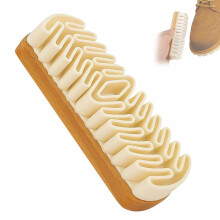 Suede Shoe Brush and Eraser with Wooden Handle, Soft Rubber Cleaner for Shoes, Bags, Jackets, Sofa (1pcs)