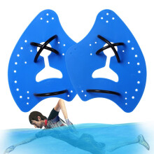 Swimming Paddle for Lap Swimming, Hand Paddle with Strap, Multifunctional Silicone Swimming Gloves (Blue) Blue XS