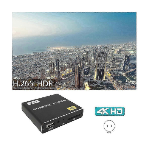 Lecteur multimédia Mini 4K avec disque dur, lecture 1080p, USB/SD, prise US C16 1