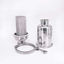 38mm Tri Clamp Inline Filter Strainer SUS304 Stainless Steel 600 Mesh for Brewing 245mm Length