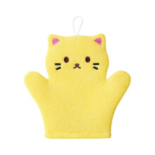 Kids Bath Mitts Creative Animal Shower Gloves for Toddler Soft Wash Gloves Orange
