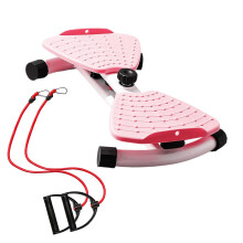 Twist Board for Movement, Waist Twisting Machine, AB Strength Training, Silent NonSlip, Resistance Bands, Home Fitness Core Strengthener pink