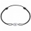 Collier menottes argentées sur cordon 1