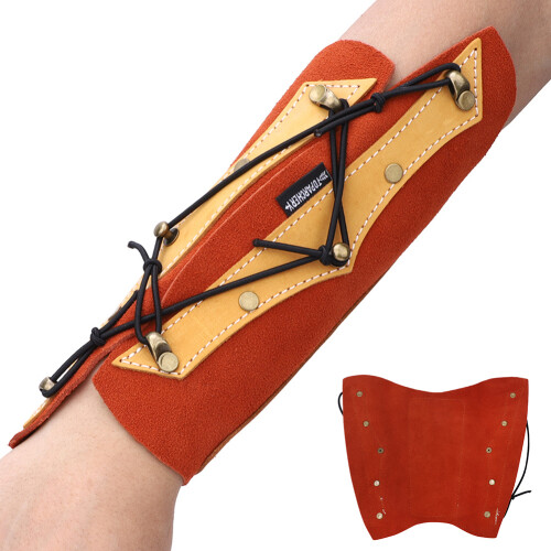 Χειροποίητο δερμάτινο στυλ τοξοβολίας Bracer διευθετήσιμο σχέδιο σχοινιών παχιά 2