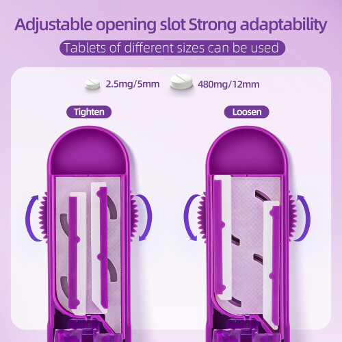 Multi Pill Cutter for Small or Large Pills, Adjustable Pill Distributor with Accurate Alignment (Light Purple) 1