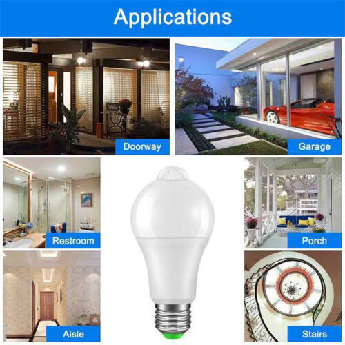 Energy Saving LED Bulb with Wide Coverage Illumination, Motion Sensor Light Bulbs Featuring Dusk to Dawn Capability for Enhanced Home Security, Smart 1