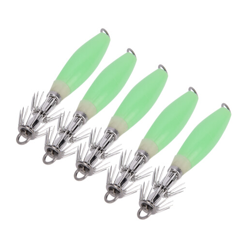 Αγκίστρια Glow Squid Jig, Δολώματα ψαρέματος σε αλμυρό νερό, Ανθεκτικά αγκίστρια διπλής 2