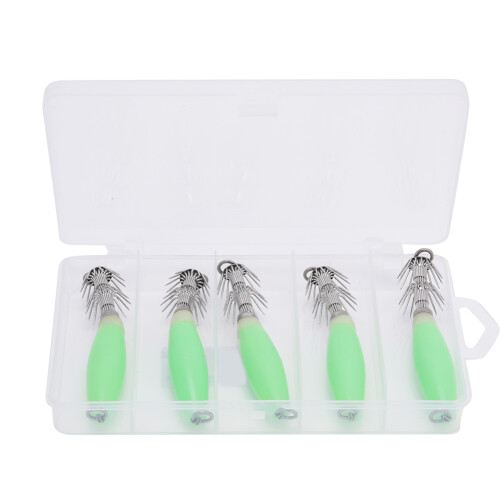 Αγκίστρια Glow Squid Jig, Δολώματα ψαρέματος σε αλμυρό νερό, Ανθεκτικά αγκίστρια διπλής 1