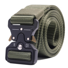 Cinto tático estilo militar masculino com fivela de metal de liberação rápida, resistente e feito em nylon 1000D, ideal para caminhadas, camping