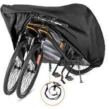 Telo copribicicletta impermeabile, resistente ai raggi UV, con anello di trazione riflettente, tessuto Oxford ripstop 210D, antivento, antipolvere,