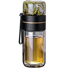 Sophisticated Glass Tea Cup with Infuser, Your Personal Brew Master for Loose Leaf Tea & Travel Tea Mug Adventures, Offering Unmatched Flavor Protecti