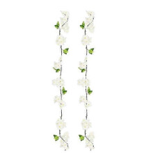 Artificial Cherry Blossoms, 2 pcs Hanging Plants Silk Garland Fake Cherry Blossoms for Home Garden Wall Fence Indoor Outdoor Wedding