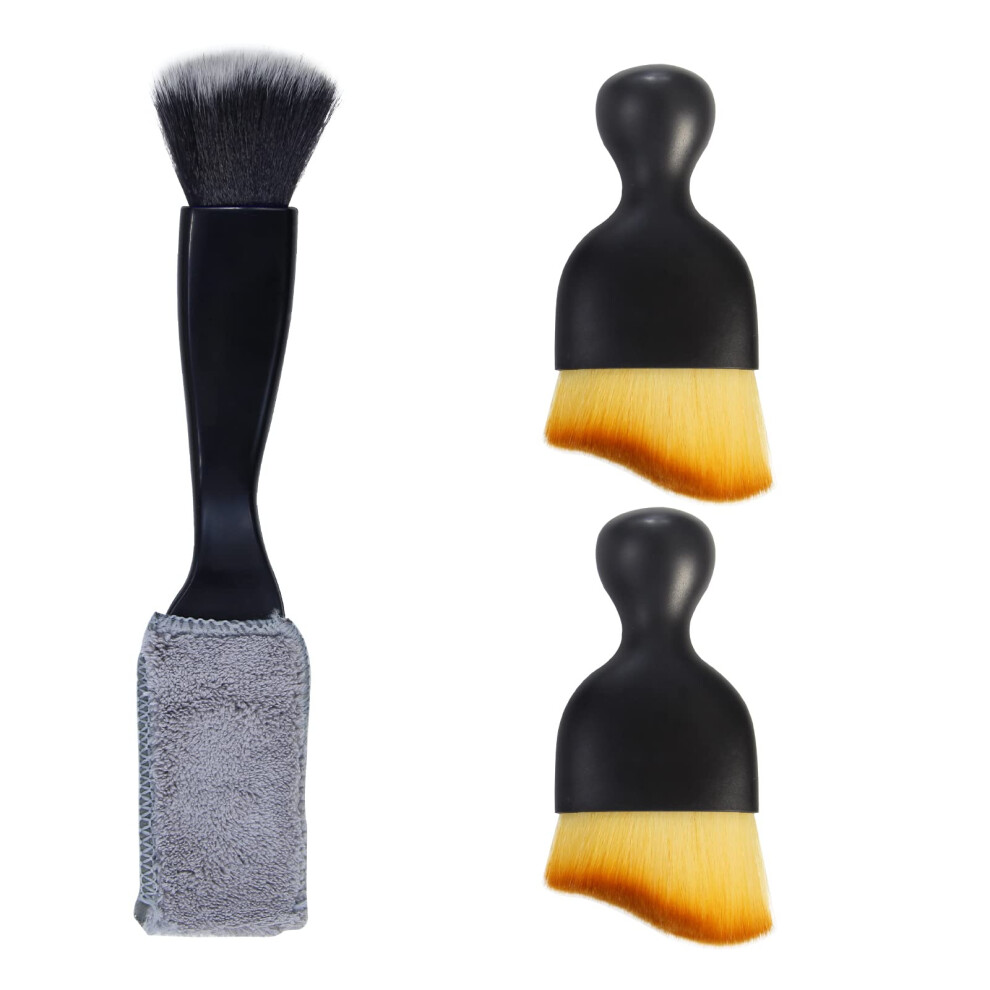 3 Pack Car Interior Detailing Brush Set, Soft Bristles Dust Cleaner For Dashboard, Vents, Auto, Truck, Suv, Rv 9001264627799