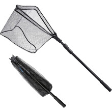 Plasă de pescuit retractabilă, mâner telescopic pentru pescuit în apă dulce și apă sărată, acoperire cauciucată anti-agățare, material