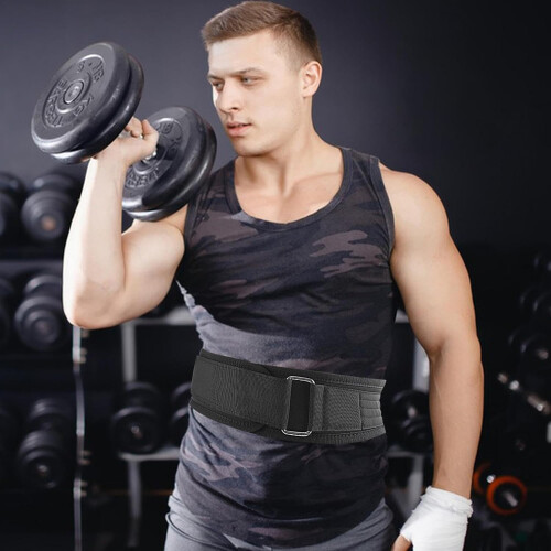 Strength Training Belt, Back Support Belt with Metal Buckle 1