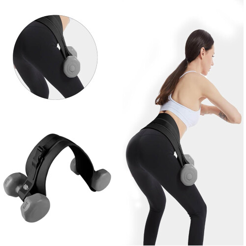 Hip Push Belt for Heavy Dumbbells, Booty Builder, NonSlip  Black 1