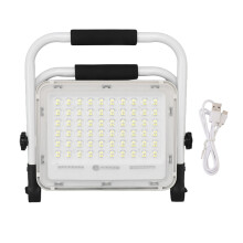 Lanterna de trabalho portátil em alumínio, com base magnética, ideal para atividades ao ar livre. Recarregável e com LED de alto brilho,