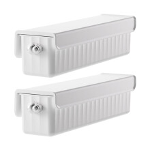 Wall Mounted Sock and Underwear Storage Drawer with Lid, Space Saving Wardrobe Organizer, 2 Pack White