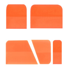 Professional, flexible squeegee for applying car wraps ensures a bubble surface and scratch finish. Orange.