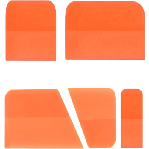 Professional, flexible squeegee for applying car wraps ensures a bubble surface and scratch finish. Orange. 1