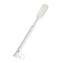 Long Handle Adjustable Shoe Horn for Seniors with Easy Grip and Hanging Loop White Plastic