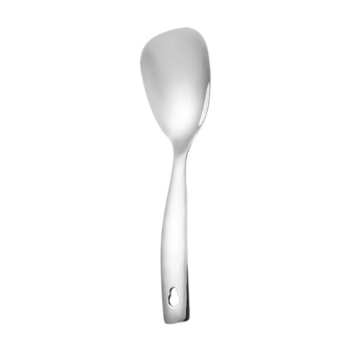 serving spoon with flat bottom, kitchen utensils, serving spoon, Style A Silver